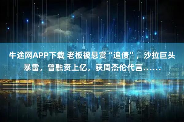 牛途网APP下载 老板被悬赏“追债”，沙拉巨头暴雷，曾融资上亿，获周杰伦代言……